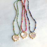 Unity Beaded Necklace with Heart Pendant