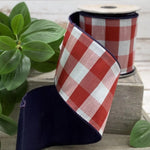 Red, White + Blue Check Ribbon