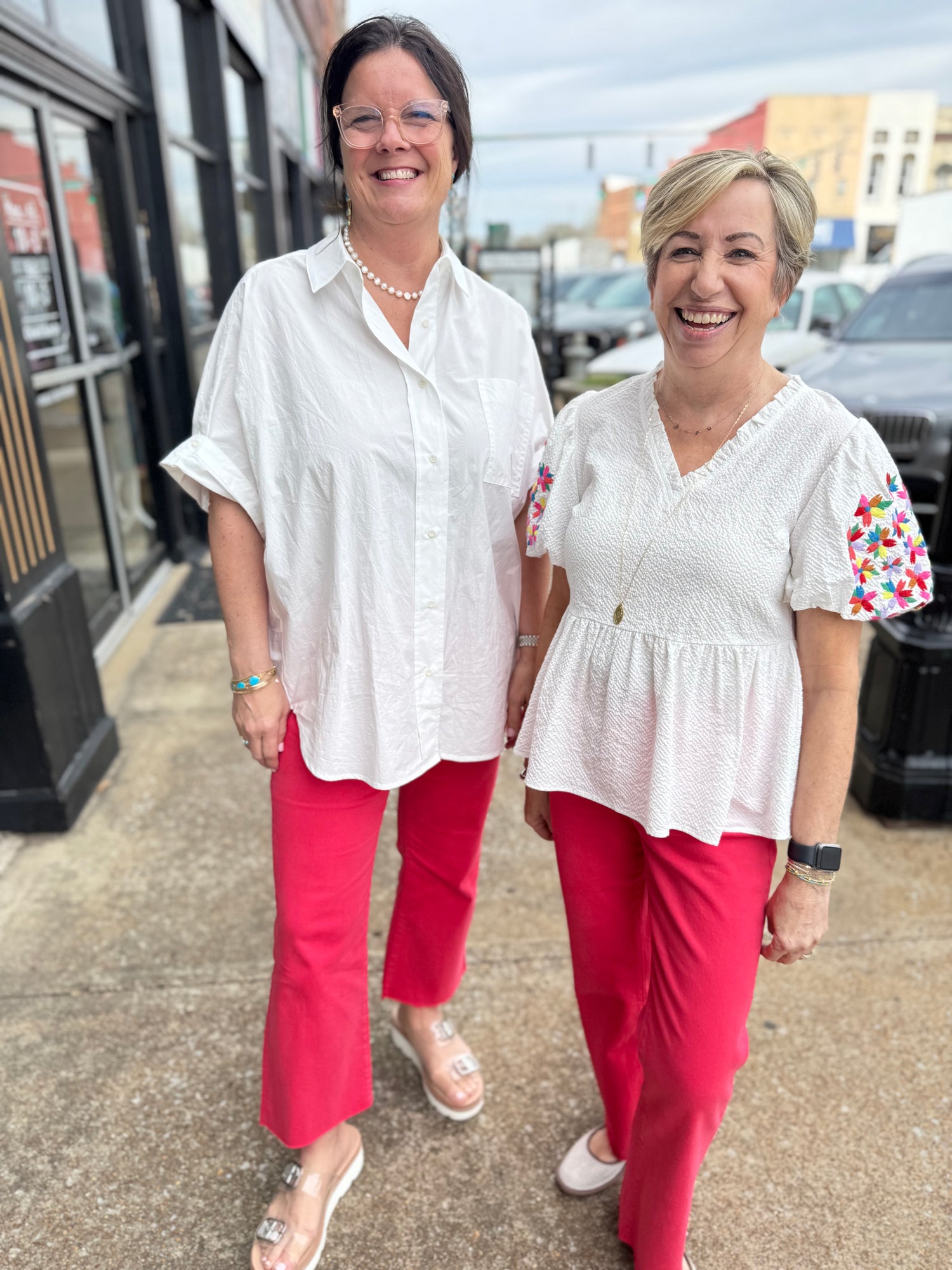 KUT Kelsey High Rise Strawberry Ankle Flare