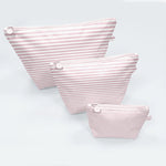 Pink Stripes Easy Clean Wipeable Pouch Set