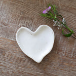 Small Speckled Heart Ceramic Dish