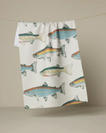 Hooked on Fishing Geometry Tea Towel