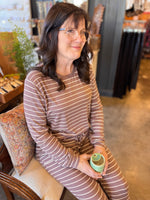 Dream Jersey Crew Neck Lounge Set Stripe