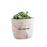 Love Grows Here Small Canvas Planter