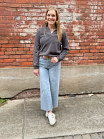 Z Supply Nico Reverse Fleece Top Asphalt