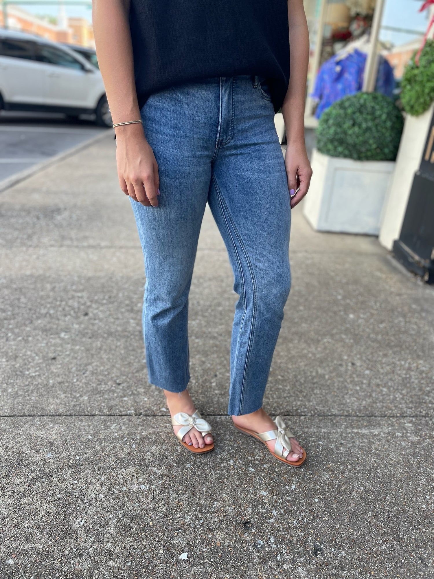 KUT Kelsey High Rise Ankle Flare Jeans