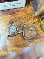 Oh The Places You'll Go Push Button with Leather Pouch Compass