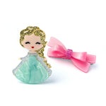 Doll's Blue Dress & Bow Hair Clips