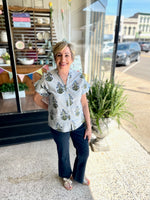 Ivy Jane Striped Block Print Top