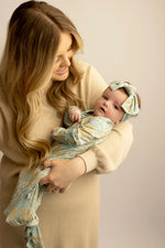 Blue Meadow Newborn Knotted Gown