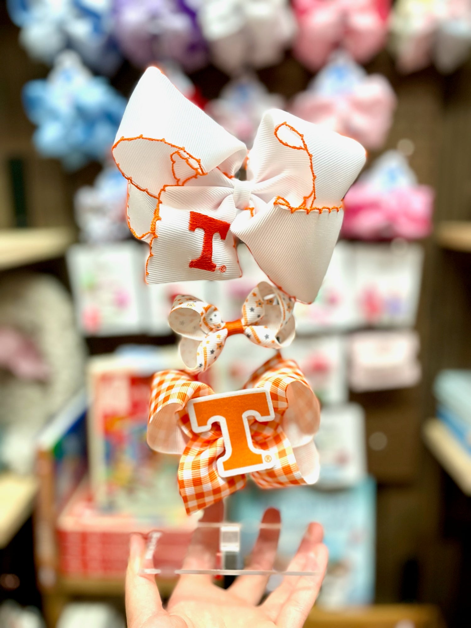 Game Day Moonstitch Tennessee Hair Bow Weeone