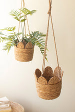 Woven Seagrass Hanging Planter Basket