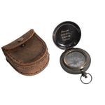 Follow Your Soul Compass Push Button with Leather Pouch