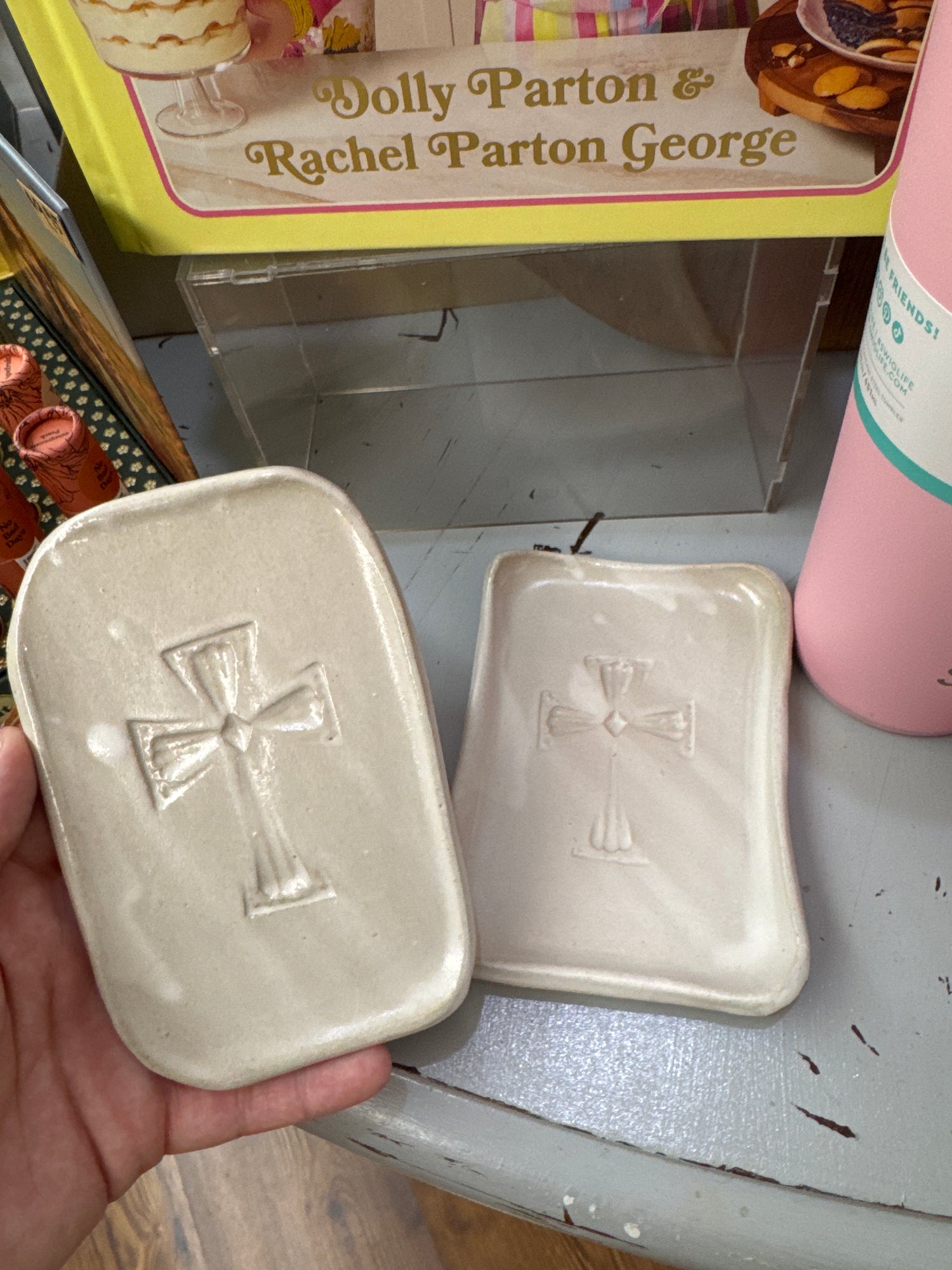 Hand Built Tray with Cross