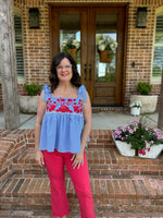 KUT Kelsey High Rise Strawberry Ankle Flare