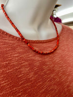 Orange Sea Sediment Beaded Necklace