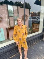 Ruffled Yoke Shirtdress