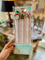 Christmas Cameos Straw Topper Set