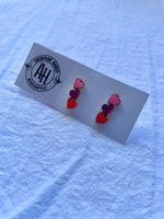 Heart Trio Stud Earrings