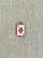 Pink Playing Card Charm