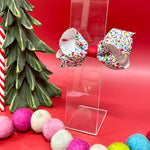 Mini Holiday-themed Christmas Lights Printed Grosgrain Hair Bow
