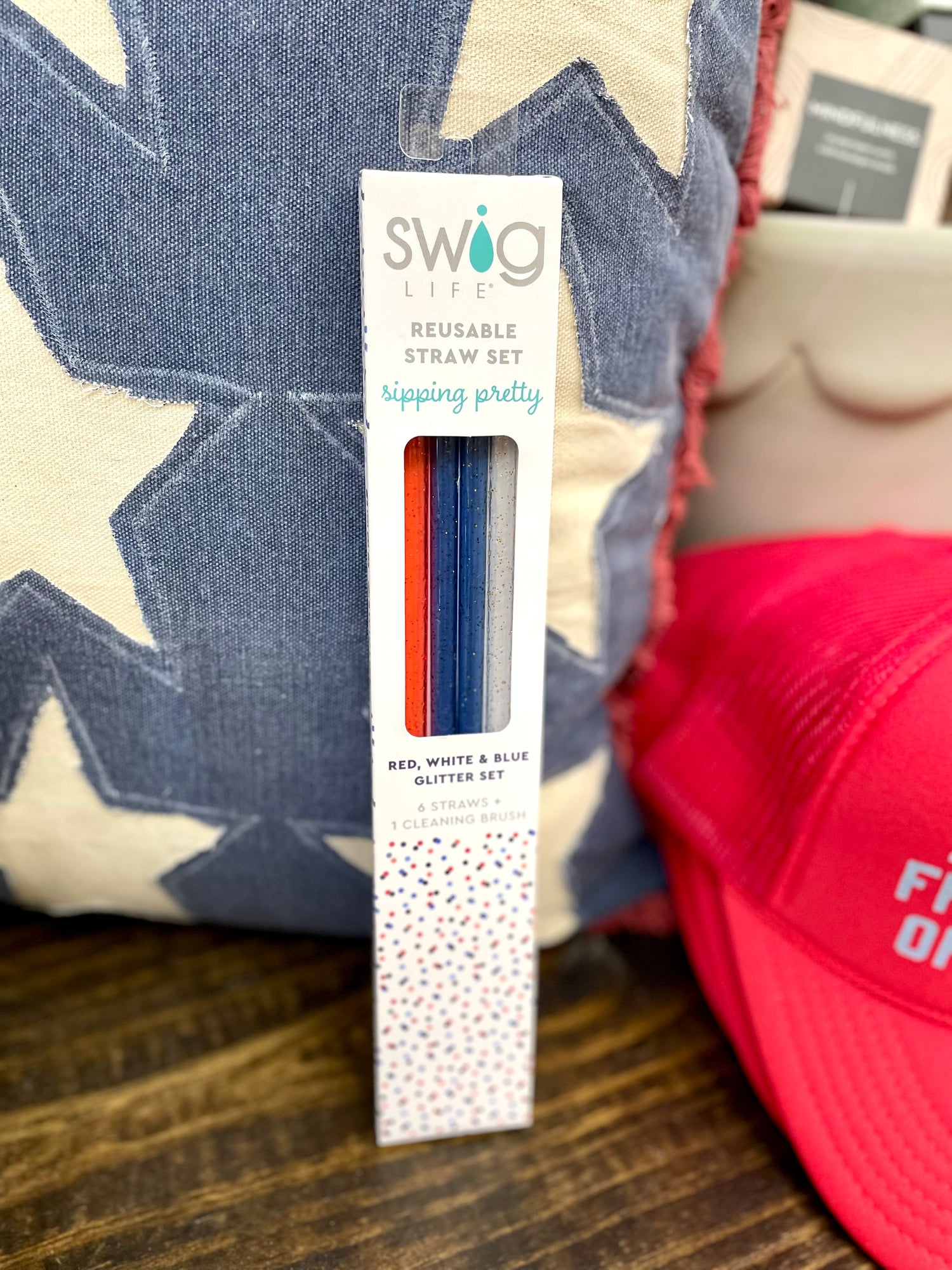 Swig Red, White & Blue Straw Set