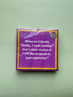 Drinks on Me Cocktail Napkins : Favorite Child