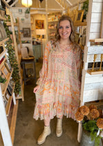 Paisley Chiffon Midi Dress