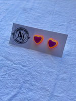 Multicolor Heart Studs