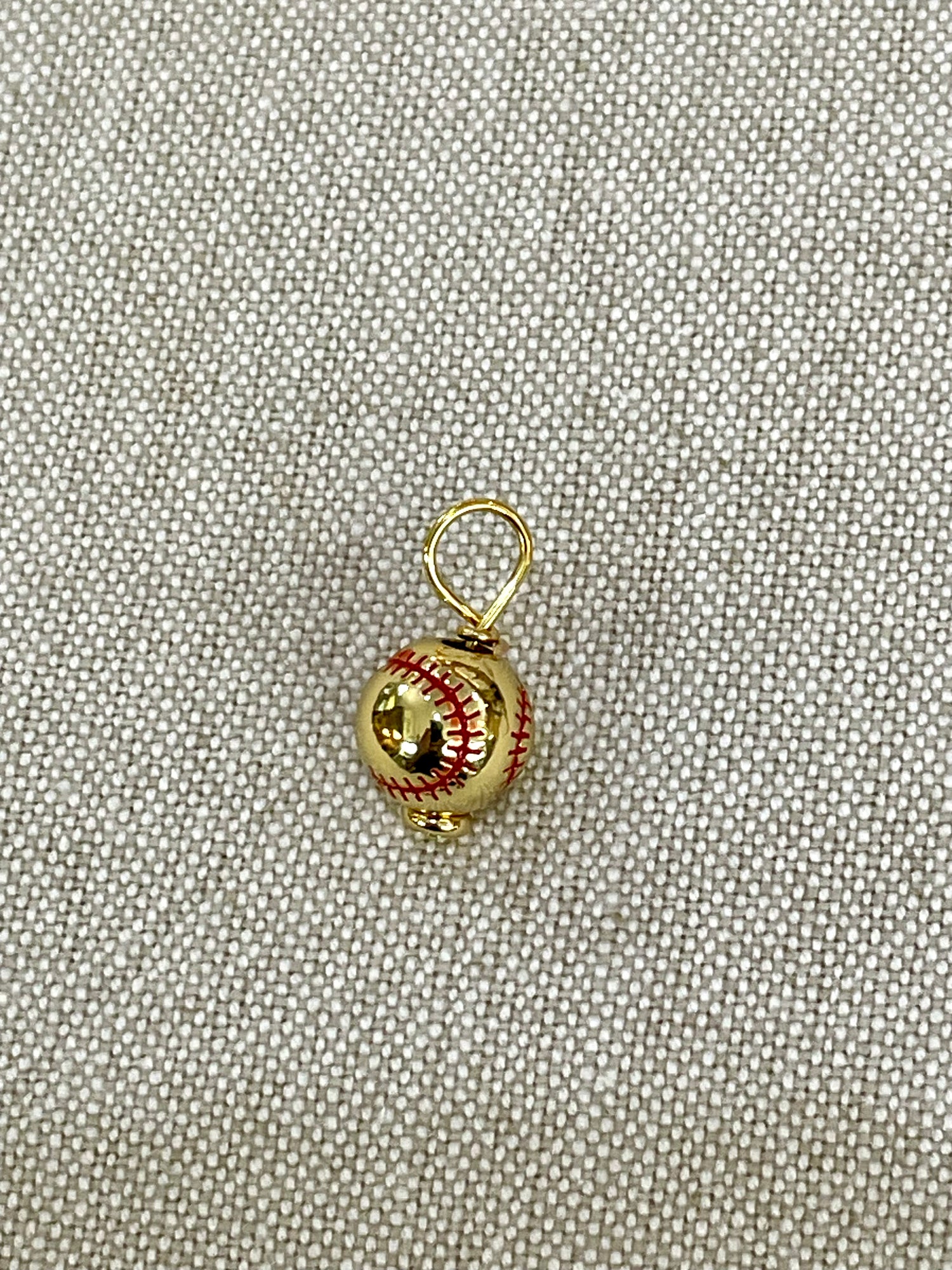 Gold Baseball Charm