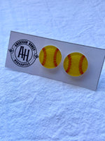 Sport Ball Glitter Stud Earring