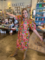Bouquet Midi Shirt Dress
