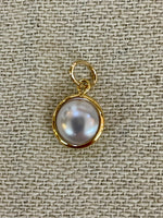 Pearl Gold Rim Charm