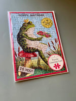 Happy Birthday Frog Puzzle Greeting Card