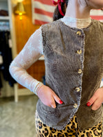 Corduroy Scallop Vest