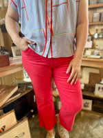 KUT Kelsey High Rise Strawberry Ankle Flare