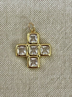 Clear Cubed Cross Charm