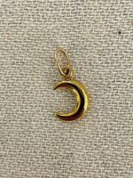 Gold Bubble Moon Charm