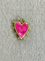 Pink Marbled Heart Charm