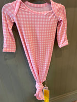 Gingham in Cottage Pink Newborn Knotted Gown