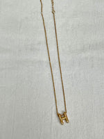 Initial Necklace Gold Bubble - Water Resistant