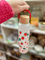 Water Bottle Glass Berry Fresh w/ bamboo lid