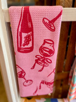 Wining and Dining Geometry Tea Towel