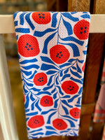 Dancing Poppies Geometry Tea Towel