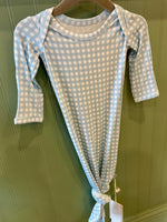 Gingham in Cottage Blue Newborn Knotted Gown