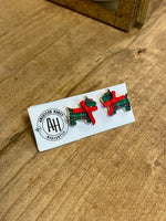 Chrismtas Pattern Dog Bow Earring