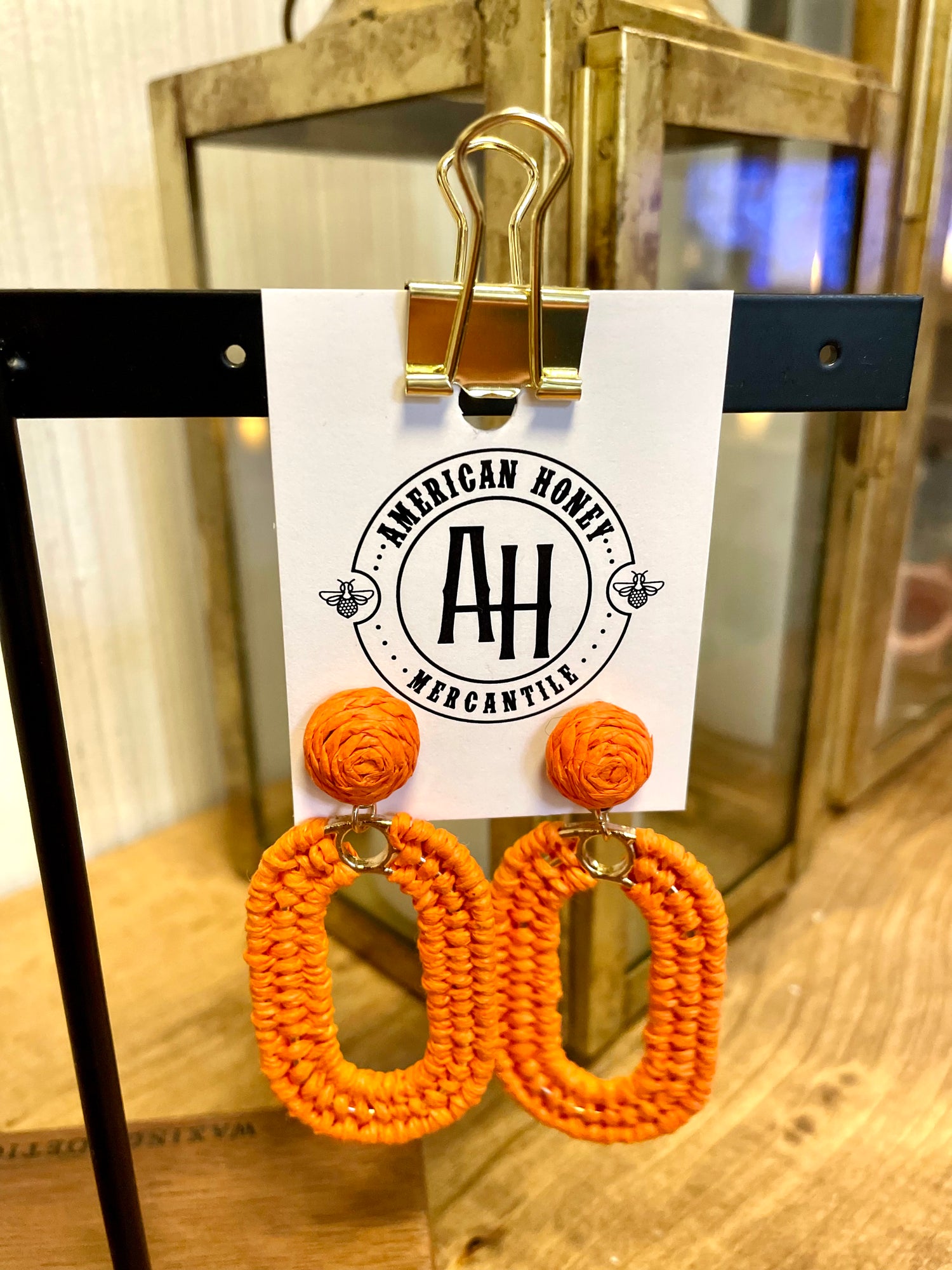 Wrapped Raffia Earrings