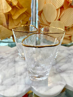 Shot Glass Gold Rim CH-5721 Aperitivo Triangular