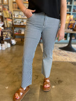 KUT Kelsey High Striped Ankle Flare Jeans