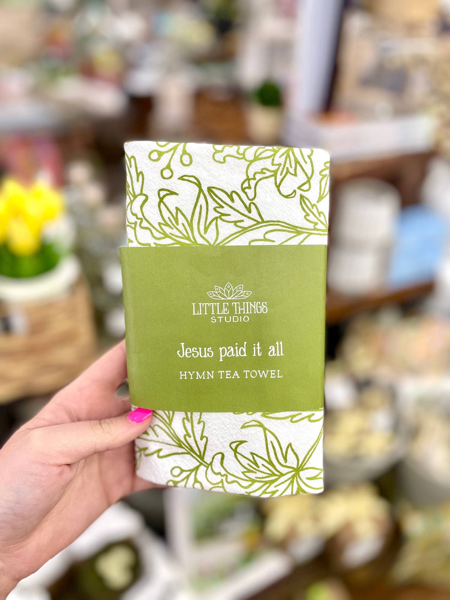 Jesus Paid It All Tea Towel